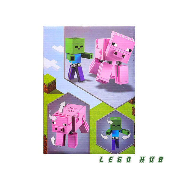 لگو 159 تکه ماینکرافت مدل خوک بزرک و بچه زامبی BigFig Pig with Baby Zombie