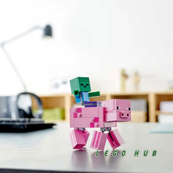 لگو ماینکرافت مدل خوک بزرک و بچه زامبی BigFig Pig with Baby Zombie